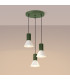 Estria Cluster Pendant Ceiling Light Beige Olive Green 3x E14-4