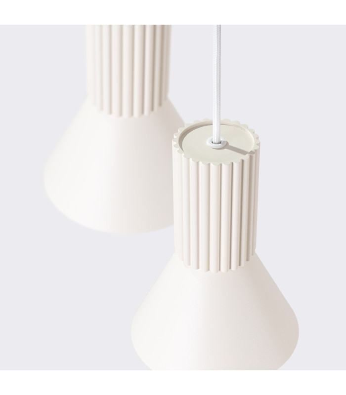 Estria Cluster Pendant Ceiling Light Beige 3x E14-7