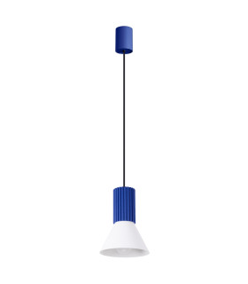 Estria Dome Pendant Ceiling Light White Ultramarine 1x E14-1