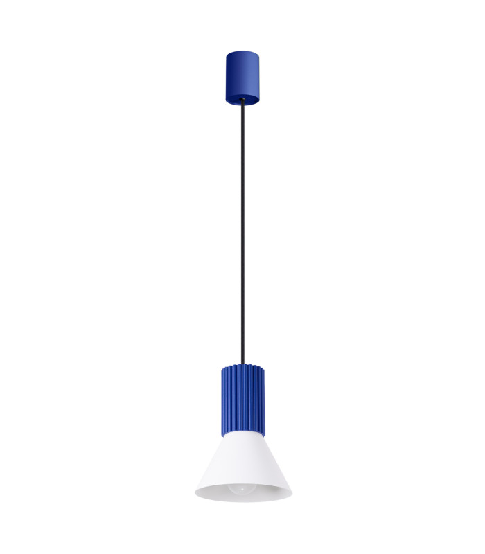 Estria Dome Pendant Ceiling Light White Ultramarine 1x E14-1