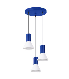Estria Cluster Pendant Ceiling Light White Ultramarine 3x E14-1