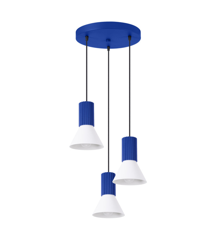 Estria Cluster Pendant Ceiling Light White Ultramarine 3x E14-1