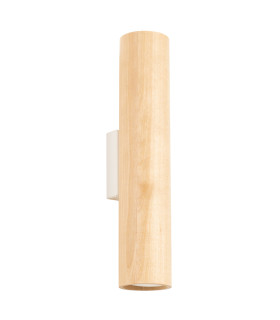 Lino Up & Down Wall Lamp Natural Wood White 2x GU10-1