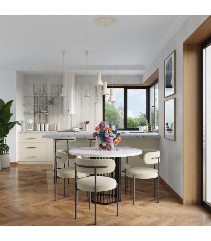 Estria Dome Pendant Ceiling Light Beige 1x E14-13