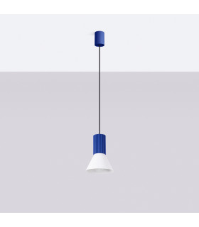Estria Dome Pendant Ceiling Light White Ultramarine 1x E14-2