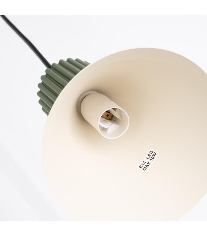 Estria Cluster Pendant Ceiling Light Beige Olive Green 3x E14-8