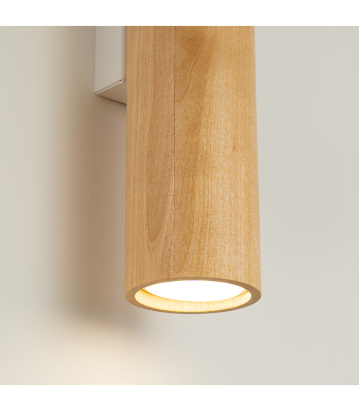 Lino Up & Down Wall Lamp Natural Wood White 2x GU10-4