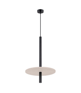 Feltro Slim Pendant Ceiling Light Beige Black 1x G9-1