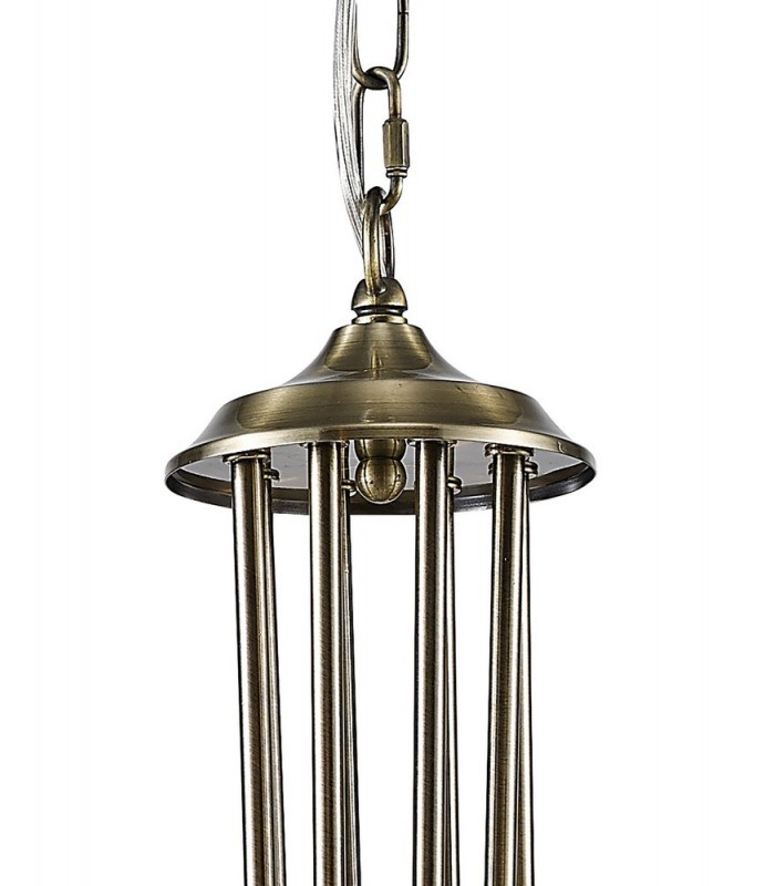 Ceiling Pendant 8 Light Antique Brass, Clear Glass - 6