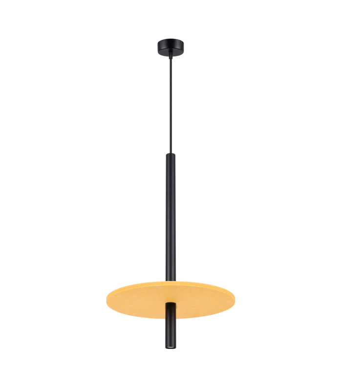 Feltro Slim Pendant Ceiling Light Yellow Black 1x G9-1