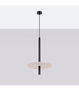 Feltro Slim Pendant Ceiling Light Beige Black 1x G9-2