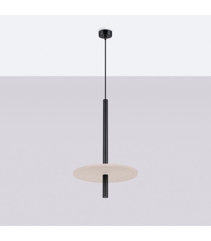 Feltro Slim Pendant Ceiling Light Beige Black 1x G9-2