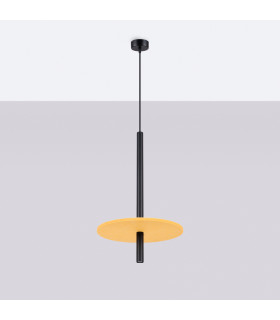 Feltro Slim Pendant Ceiling Light Yellow Black 1x G9-2