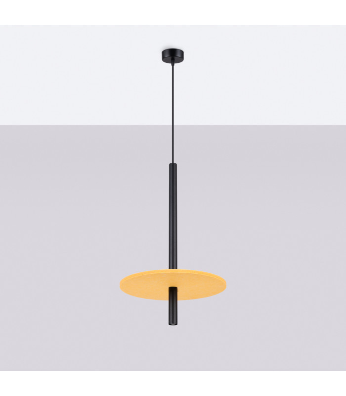 Feltro Slim Pendant Ceiling Light Yellow Black 1x G9-2