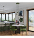 Estria Dome Pendant Ceiling Light Beige Olive Green 1x E14-14