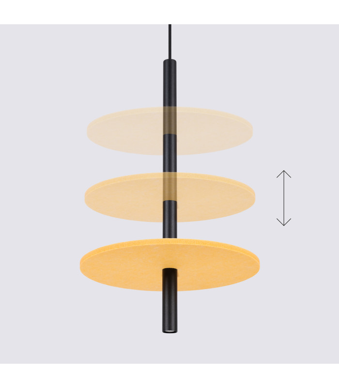 Feltro Slim Pendant Ceiling Light Yellow Black 1x G9-5