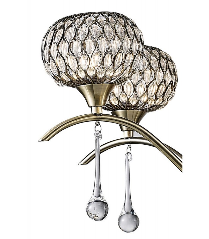 Ceiling Pendant 8 Light Antique Brass, Clear Glass - 9