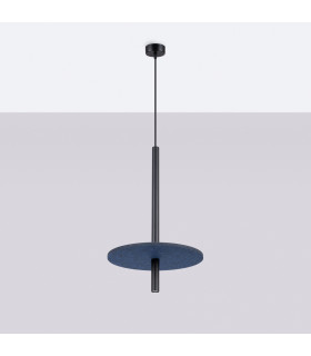 Feltro Slim Pendant Ceiling Light Navy Blue Black 1x G9-2