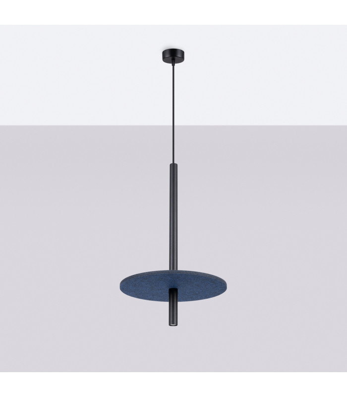 Feltro Slim Pendant Ceiling Light Navy Blue Black 1x G9-2