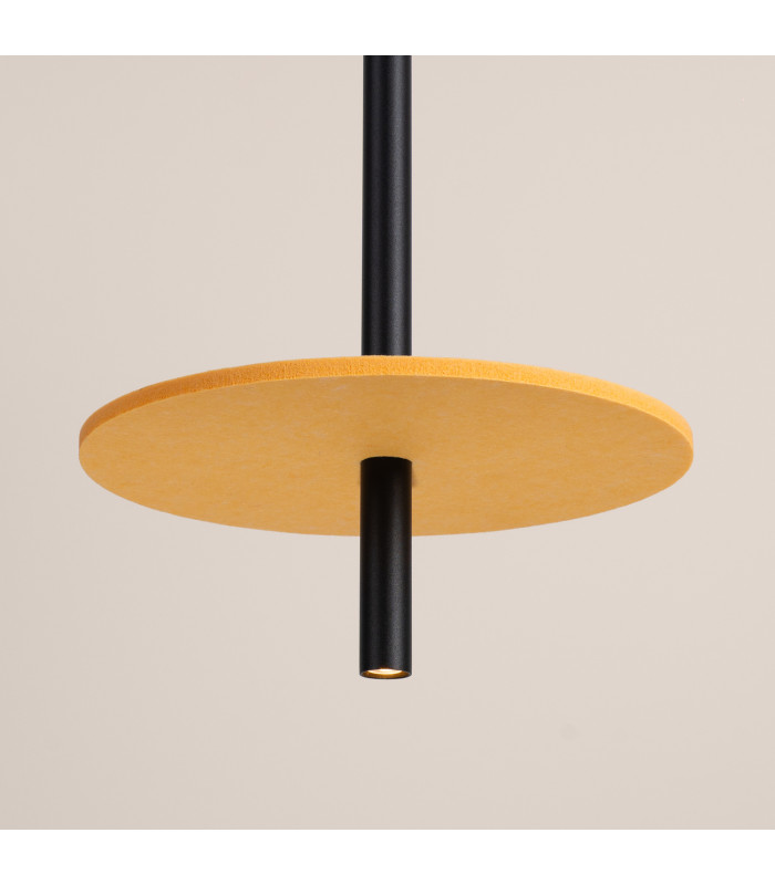 Feltro Slim Pendant Ceiling Light Yellow Black 1x G9-6