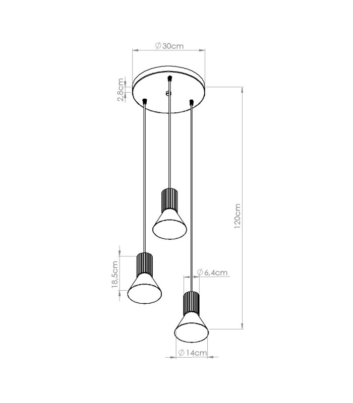 Estria Cluster Pendant Ceiling Light White Ultramarine 3x E14-11