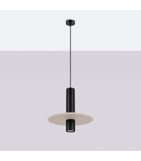 Pelta Slim Pendant Ceiling Light Beige Black 1x GU10-2