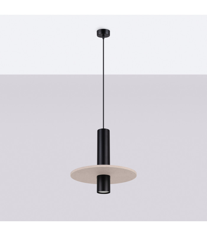 Pelta Slim Pendant Ceiling Light Beige Black 1x GU10-2