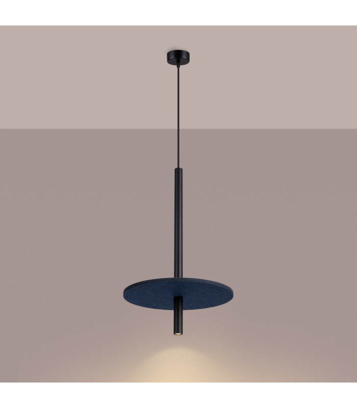 Feltro Slim Pendant Ceiling Light Navy Blue Black 1x G9-4