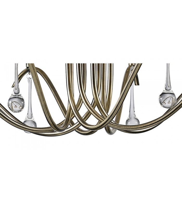 Ceiling Pendant 8 Light Antique Brass, Clear Glass - 11