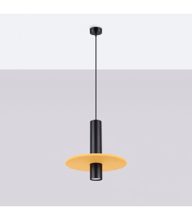 Pelta Slim Pendant Ceiling Light Yellow Black 1x GU10-2