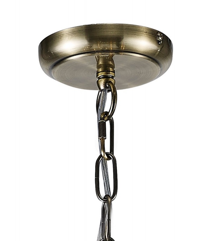Ceiling Pendant 8 Light Antique Brass, Clear Glass - 12