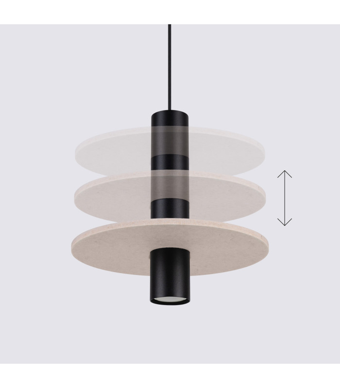 Pelta Slim Pendant Ceiling Light Beige Black 1x GU10-5