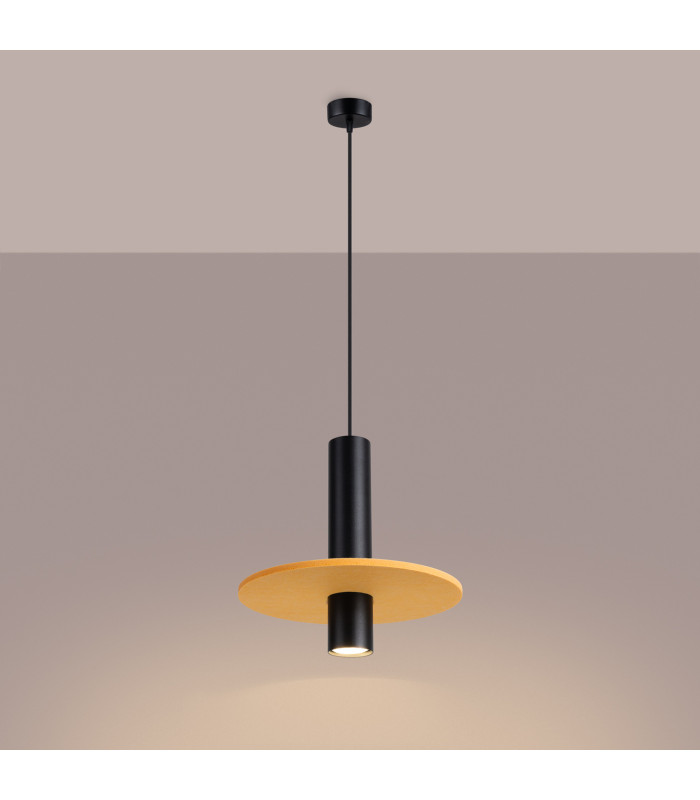 Pelta Slim Pendant Ceiling Light Yellow Black 1x GU10-4
