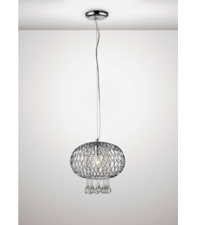 Medium Ceiling Pendant 1 Light Polished Chrome, Clear Glass - 2