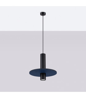 Pelta Slim Pendant Ceiling Light Navy Blue Black 1x GU10-2
