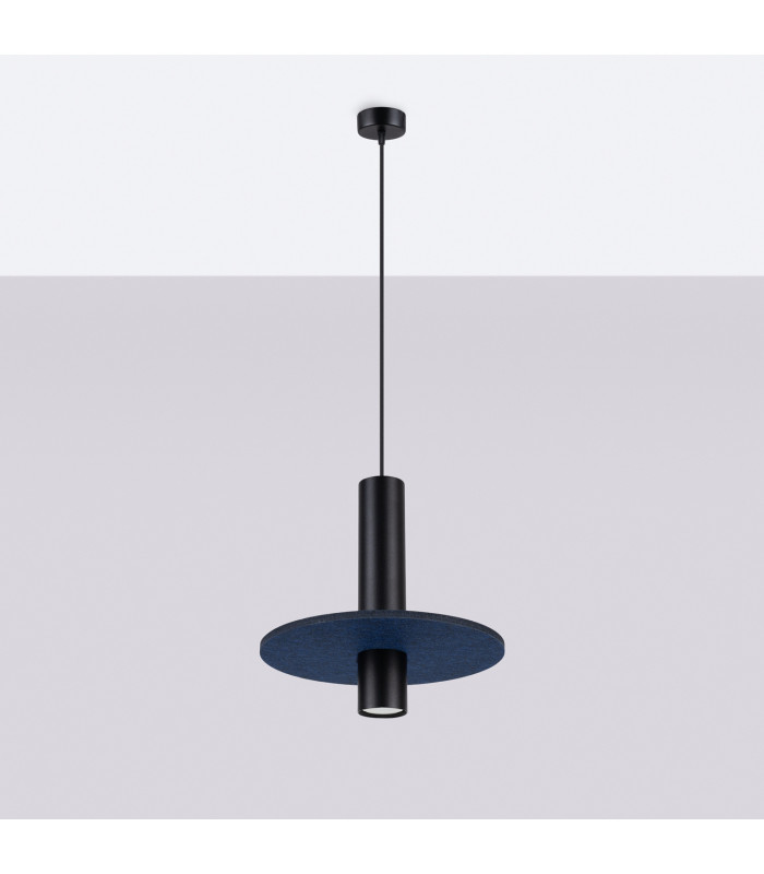 Pelta Slim Pendant Ceiling Light Navy Blue Black 1x GU10-2
