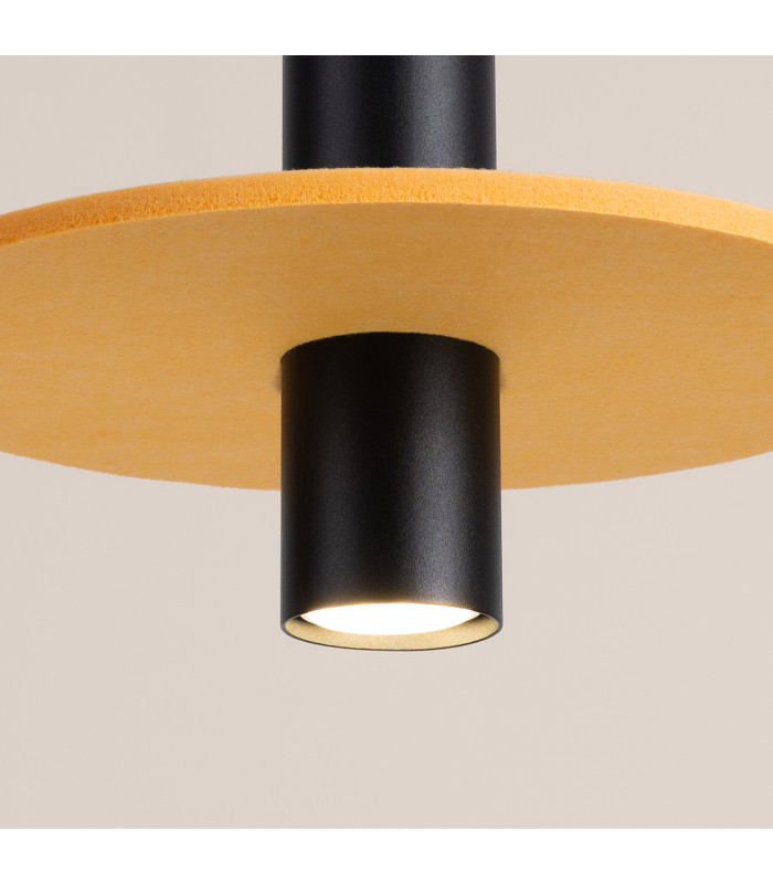 Pelta Slim Pendant Ceiling Light Yellow Black 1x GU10-6