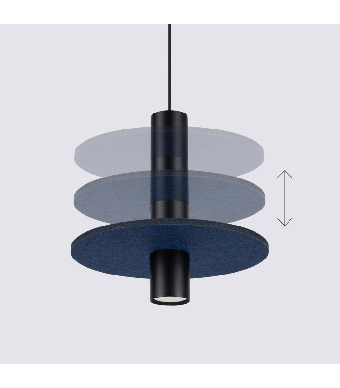 Pelta Slim Pendant Ceiling Light Navy Blue Black 1x GU10-5