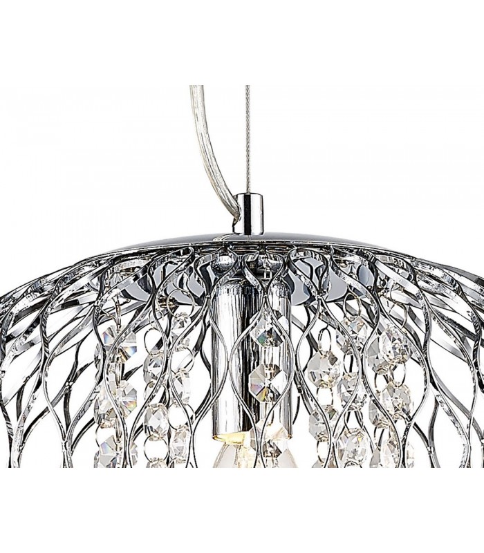 Medium Ceiling Pendant 1 Light Polished Chrome, Clear Glass - 6