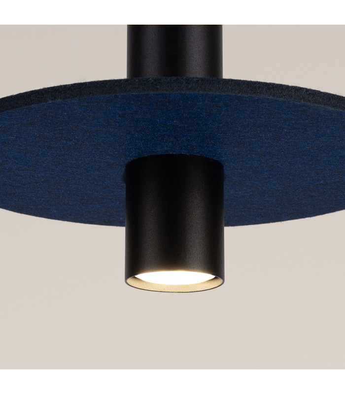 Pelta Slim Pendant Ceiling Light Navy Blue Black 1x GU10-6