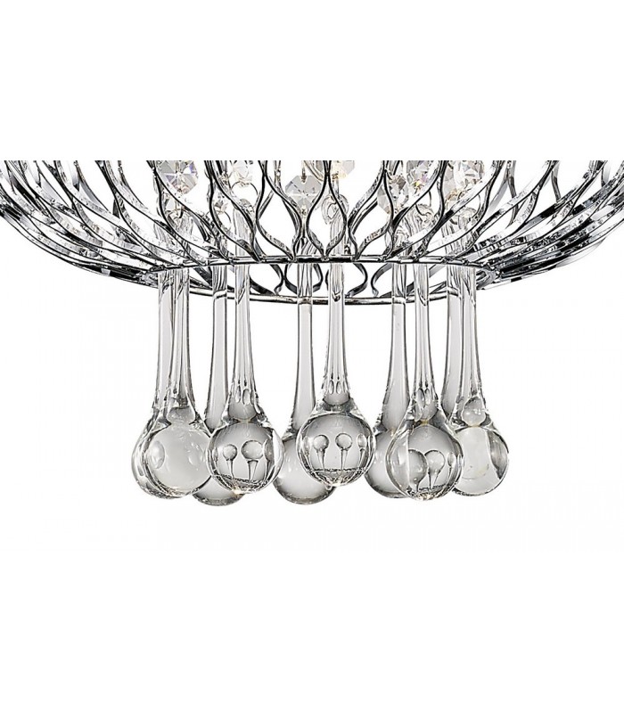 Medium Ceiling Pendant 1 Light Polished Chrome, Clear Glass - 7