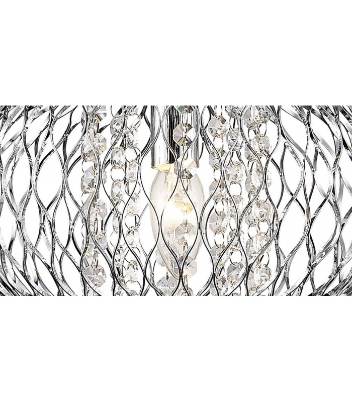 Medium Ceiling Pendant 1 Light Polished Chrome, Clear Glass - 8