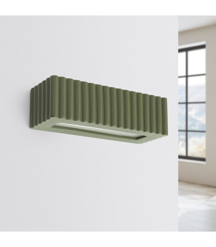 Rigata Up & Down Wall Lamp Olive Green 1x E27-2