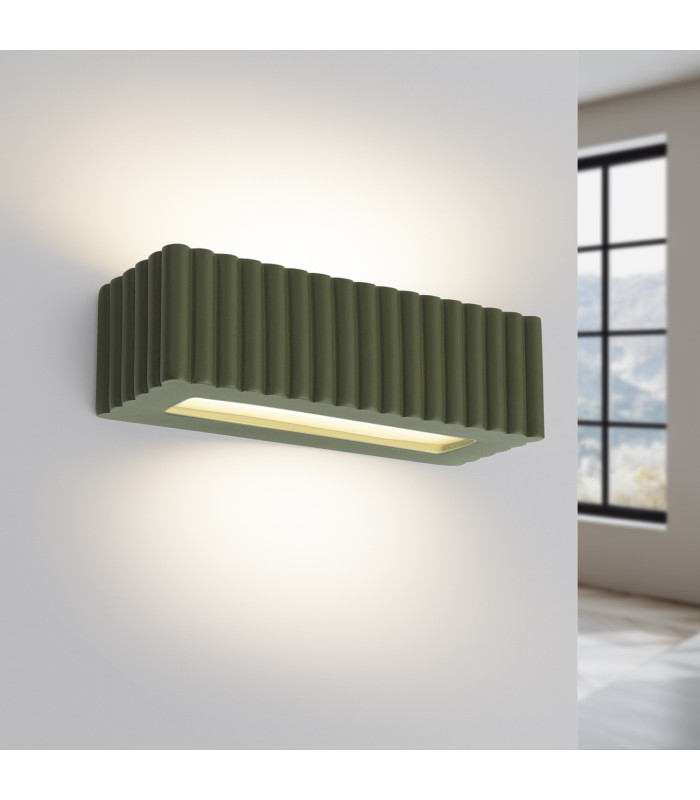 Rigata Up & Down Wall Lamp Olive Green 1x E27-3