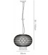 Large Ceiling Pendant 1 Light Polished Chrome, Clear Glass - 3