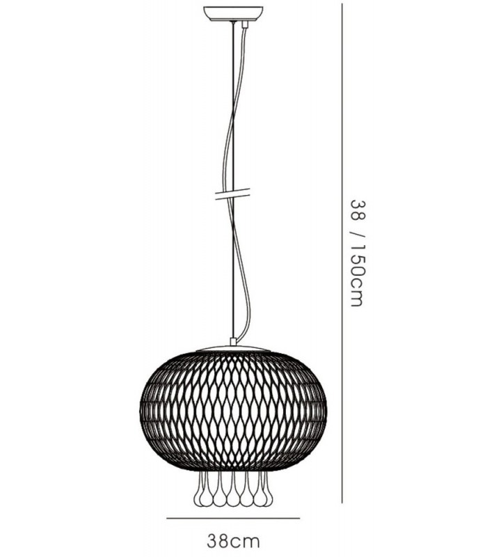 Large Ceiling Pendant 1 Light Polished Chrome, Clear Glass - 3