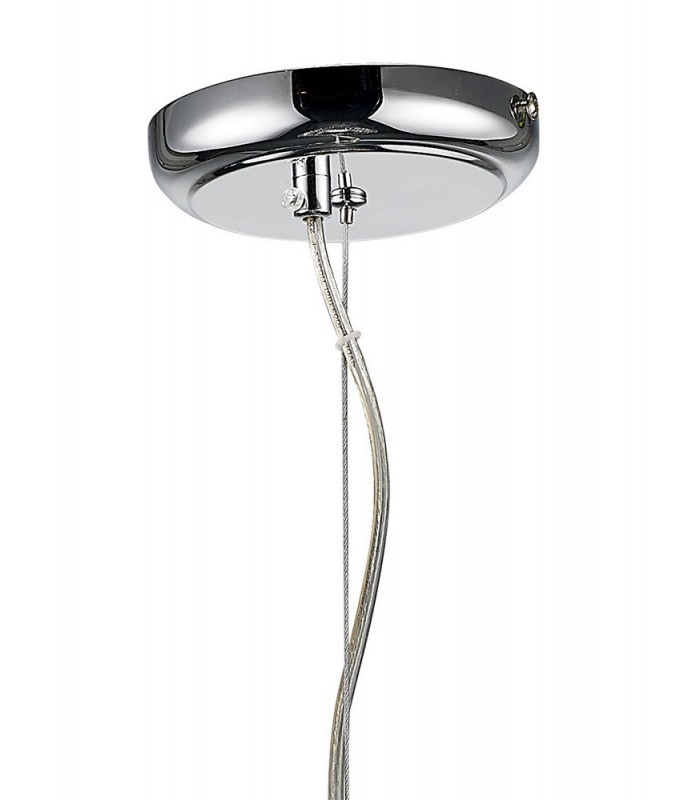 Large Ceiling Pendant 1 Light Polished Chrome, Clear Glass - 4