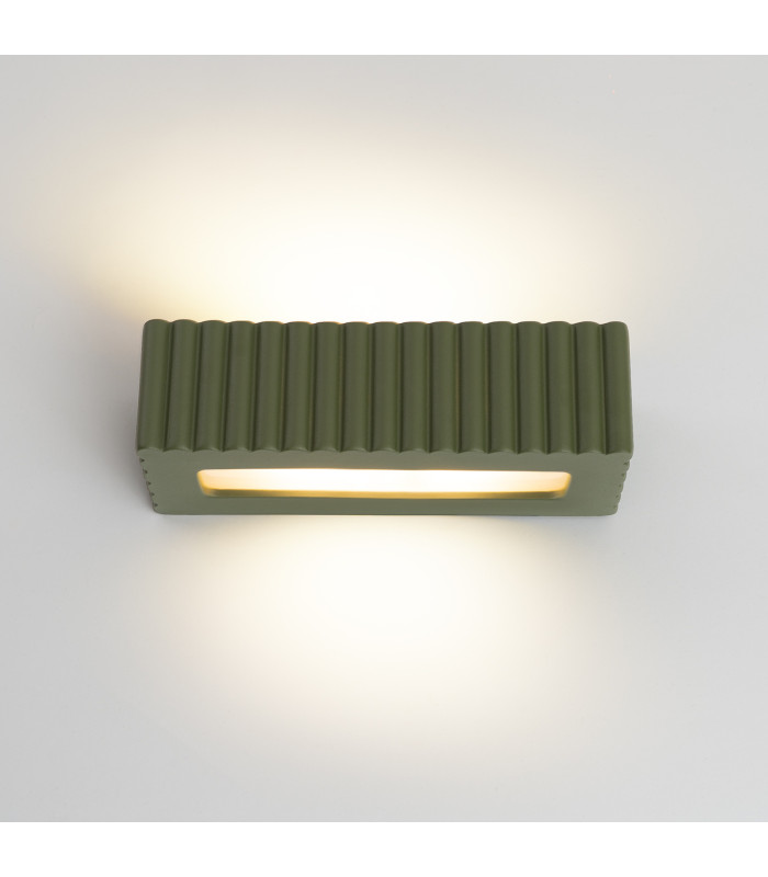 Rigata Up & Down Wall Lamp Olive Green 1x E27-6