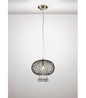Medium Ceiling Pendant 1 Light Antique Brass, Clear Glass - 2
