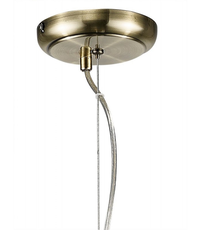 Medium Ceiling Pendant 1 Light Antique Brass, Clear Glass - 4